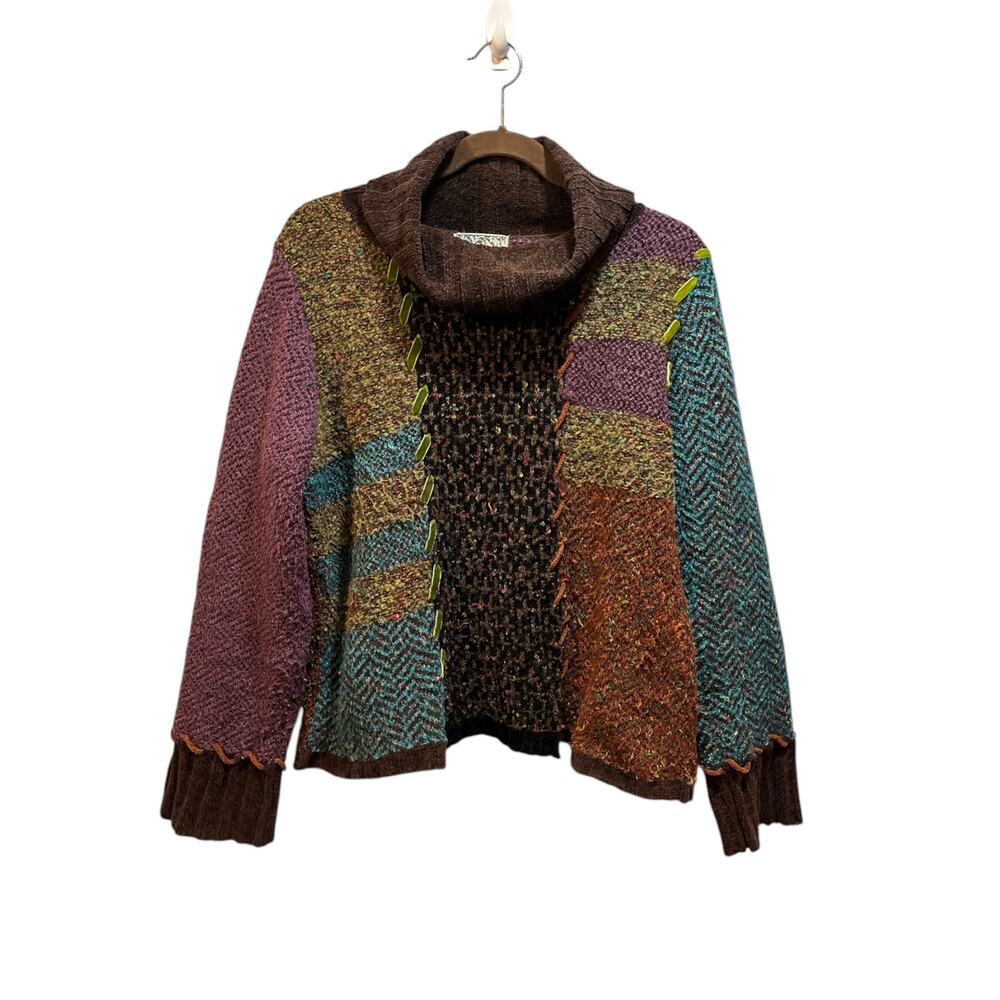 Curio women’s multi color knit turtleneck sweater size XL